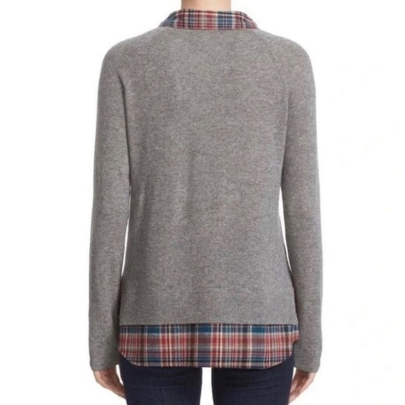 Joie Cashmere Twofer Pullover Plaid Sweater Size S - Picture 3 of 6